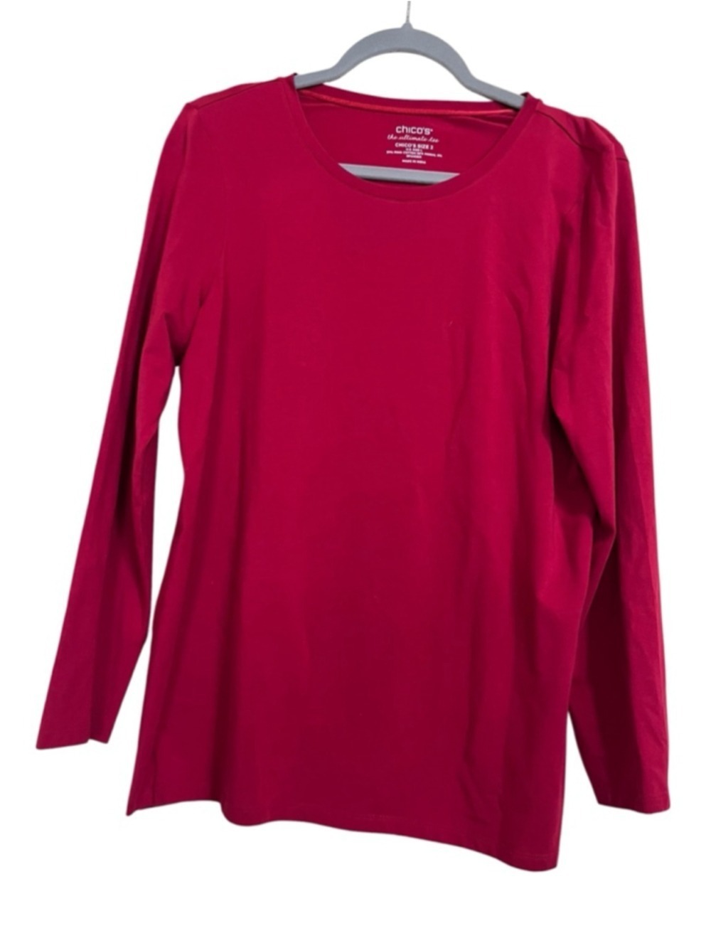 EUC Women's Chico's Red Long Sleeve Tee, Size L